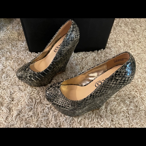3/$15 Snakeskin pattern platform high heels wedge shoes Bucco Capensis Us 6.5 - Picture 3 of 9